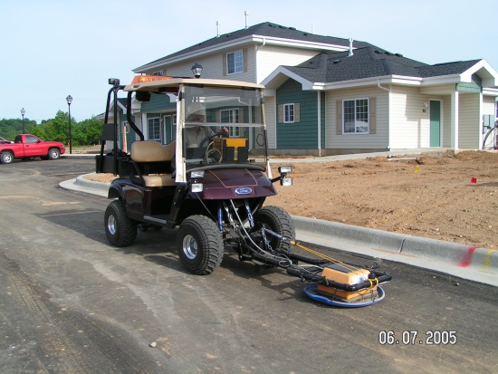 High-speed GPR rover on a paved surface