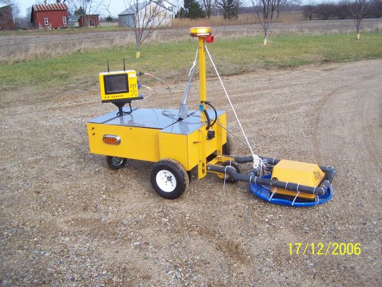 ROV side view showing monitor and antenna
