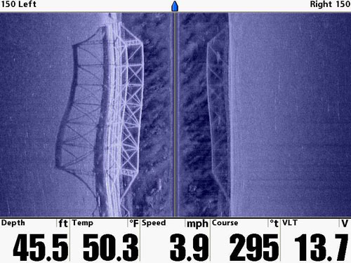 Humminbird side imaging sonar display